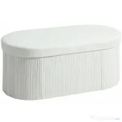 HOMCOM Taburet cu Spațiu de Depozitare Pliabil, Bancă Modernă Tapițată cu Material Catifea, Suport pentru Picioare cu Compartiment de 72L pentru Living și Dormitor, 76x38x35 cm, Crem | Aosom Romania 