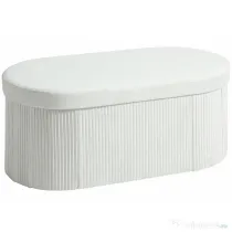 HOMCOM Taburet cu Spațiu de Depozitare Pliabil, Bancă Modernă Tapițată cu Material Catifea, Suport pentru Picioare cu Compartiment de 72L pentru Living și Dormitor, 76x38x35 cm, Crem | Aosom Romania