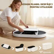 HOMCOM Taburet cu Spațiu de Depozitare Pliabil, Bancă Modernă Tapițată cu Material Catifea, Suport pentru Picioare cu Compartiment de 72L pentru Living și Dormitor, 76x38x35 cm, Crem | Aosom Romania 