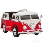 AIYAPLAY Mașinuță Electrică pentru Copii Licență Volkswagen T1 cu MP3 Player, din Metal și PP, 89x49x41.5 cm, Roșu