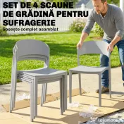 Outsunny scaune de grădină stivuibile, scaune de terasă, scaune pentru prânz | Aosom Romania 