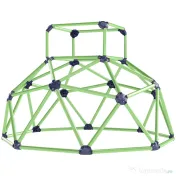 AIYAPLAY Cupolă de Cățărat pentru Copii 3-8 Ani, pentru Interior și Exterior, cu Margini Netede, din Plastic, 182,5x182,5x119 cm, Verde și Violet | Aosom Romania 