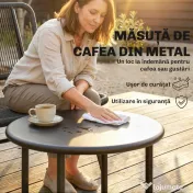 Outsunny Set Mobilier Grădină Ratan 4 Piese, Canapea pentru Exterior cu Măsuță Metalică, Negru | Aosom Romania