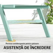 Outsunny Set 2 Șezlonguri cu Măsuță, Șezlonguri Grădină cu Spătar Reglabil. | Aosom Romania 