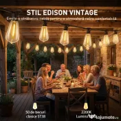 HOMCOM Ghirlandă Luminoasă de Exterior cu 50 de Luminite LED IP44, din PET și Plastic, 18x0.38x0.09 m, Negru și Transparent