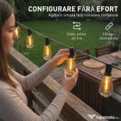 HOMCOM Ghirlandă Luminoasă de Exterior cu 50 de Luminite LED IP44, din PET și Plastic, 18x0.38x0.09 m, Negru și Transparent