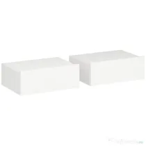 HOMCOM Set de 2 Noptiere Suspendate pentru Dormitor cu Sertar, 40x30x15 cm, Alb | Aosom Romania