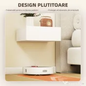 HOMCOM Set de 2 Noptiere Suspendate pentru Dormitor cu Sertar, 40x30x15 cm, Alb | Aosom Romania 