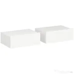 HOMCOM Set de 2 Noptiere Suspendate pentru Dormitor cu Sertar, 40x30x15 cm, Alb