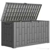 Outsunny Ladă de Depozitare pentru Grădină 227L din Rășină Rezistentă la Apă și UV cu Închidere, 106,5x43x54,5 cm, Gri | Aosom Romania 