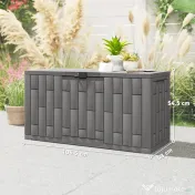 Outsunny Ladă de Depozitare pentru Grădină 227L din Rășină Rezistentă la Apă și UV cu Închidere, 106,5x43x54,5 cm, Gri | Aosom Romania 