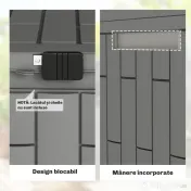 Outsunny Ladă de Depozitare pentru Grădină 227L din Rășină Rezistentă la Apă și UV cu Închidere, 106,5x43x54,5 cm, Gri | Aosom Romania 
