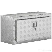 HOMCOM Cutie de scule de 96L din aluminiu cu încuietoare, 2 chei și mâner lateral, 76.2x35.5x40.6 cm, argintiu