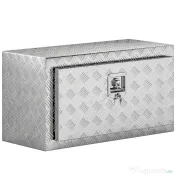 HOMCOM Cutie de Unelte din Aluminiu cu Încuietoare și 2 Chei, Cutie de Depozitare 96L, Rezistentă și Impermeabilă, pentru Pick-Up, Camper, Remorci, 76,2x35,5x40,6cm, Argintiu | Aosom Romania