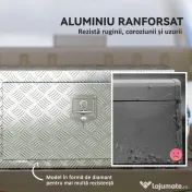 HOMCOM Cutie de Unelte din Aluminiu cu Încuietoare și 2 Chei, Cutie de Depozitare 96L, Rezistentă și Impermeabilă, pentru Pick-Up, Camper, Remorci, 76,2x35,5x40,6cm, Argintiu | Aosom Romania