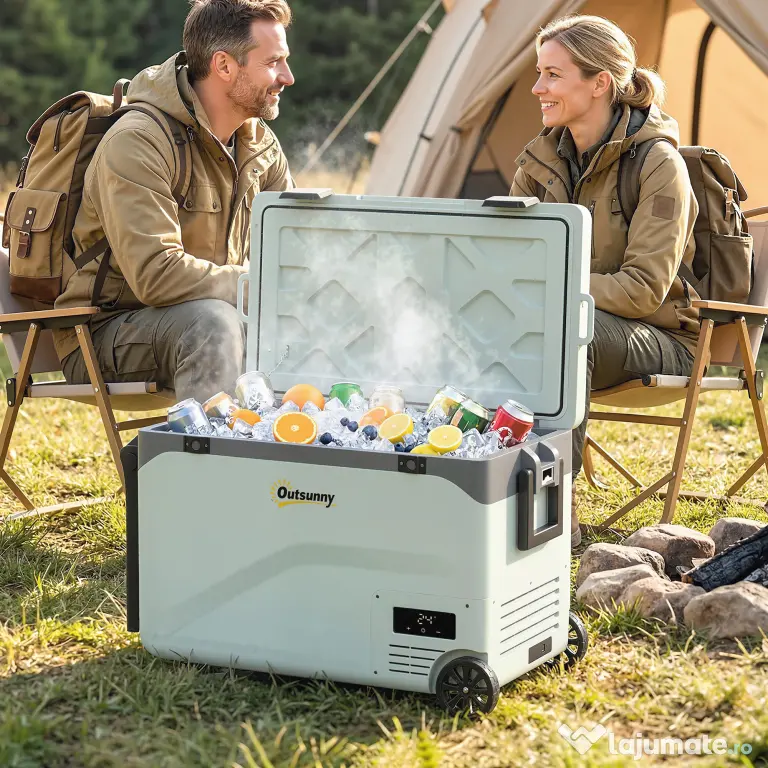 Outsunny Frigider Portabil 42,5L cu Compresor și Control prin Aplicație, -20℃ la 20℃ | Aosom Romania