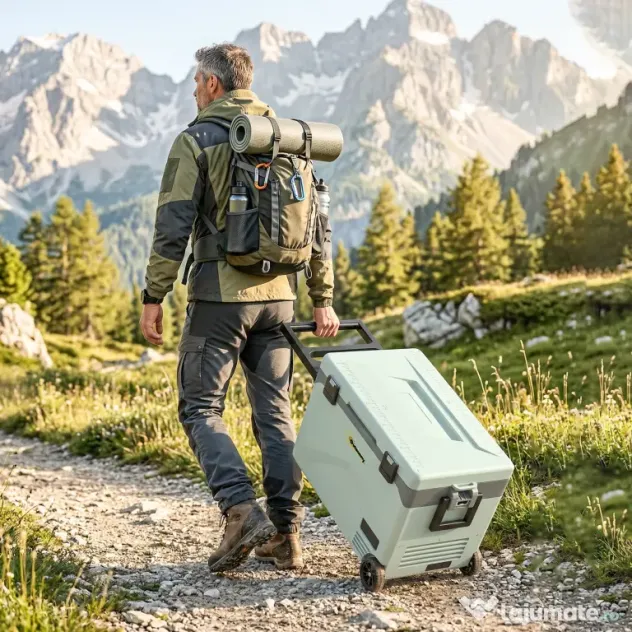 Outsunny Frigider Portabil 42,5L cu Compresor și Control prin Aplicație, -20℃ la 20℃ | Aosom Romania