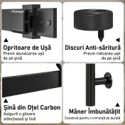 HOMCOM Ușă Culisantă Interior Rustică cu Șină Silențioasă, Kit Feronerie și Mâner, Alb | Aosom Romania