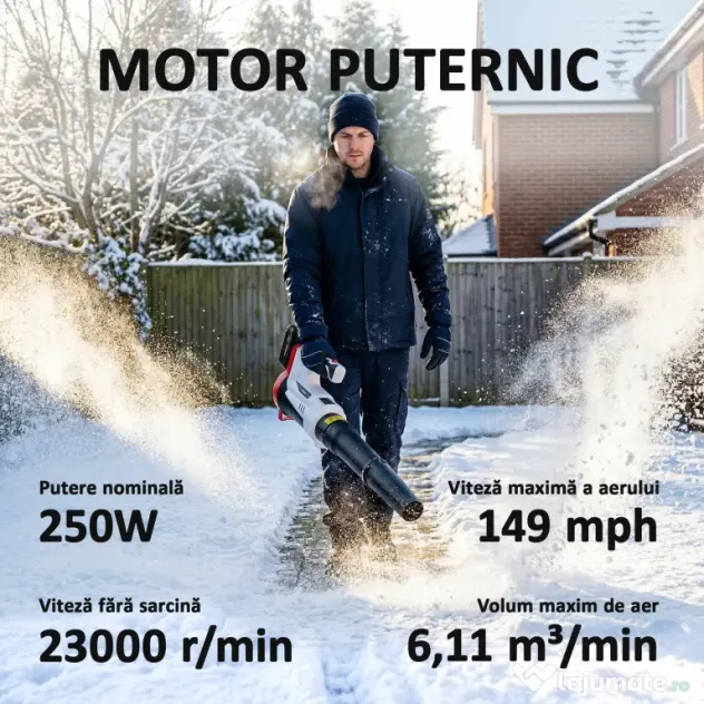 Outsunny Suflător cu Baterie 18V, Suflător de Frunze cu Baterie 4Ah, Motor Fără Perii 250W, 6 Niveluri de Viteză 149 km/h, Turbo Boost, Încărcător, Ușor, pentru Grădină, Frunze, Zăpadă, Praf