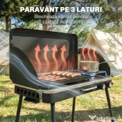 Outsunny Grătar barbecue compact cu arzător pentru camping | Aosom Romania 