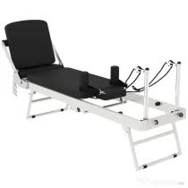 SPORTNOW Reformer Pilates Pliabil pentru Acasă cu 2 Benzi Elastice, Alb