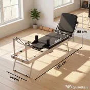 SPORTNOW Reformer Pilates Pliabil pentru Acasă cu 2 Benzi Elastice, Alb 