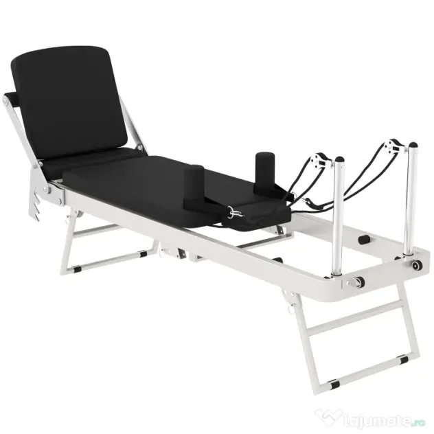 SPORTNOW Reformer Pilates Pliabil pentru Acasă cu 2 Benzi Elastice, Bară Reglabilă și Înălțime a Scripetelui, Trainer Multifuncțional pentru Antrenament Complet | Aosom Romania