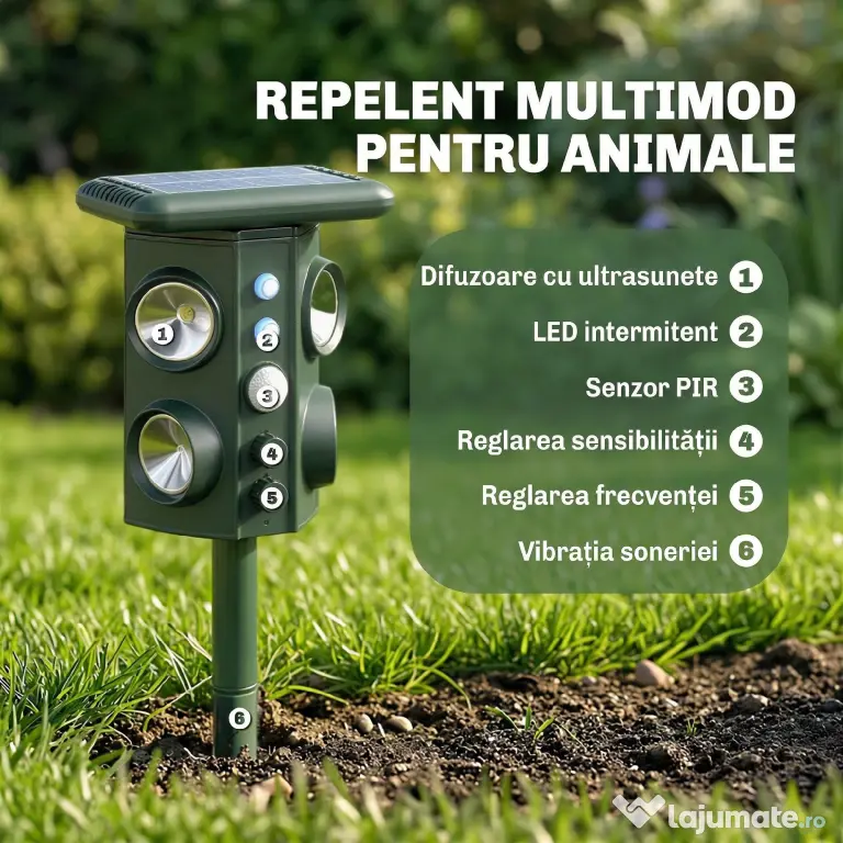 Outsunny Dispozitiv de Alungare a Animalelor, Repelent Ultrasonic | Aosom Romania