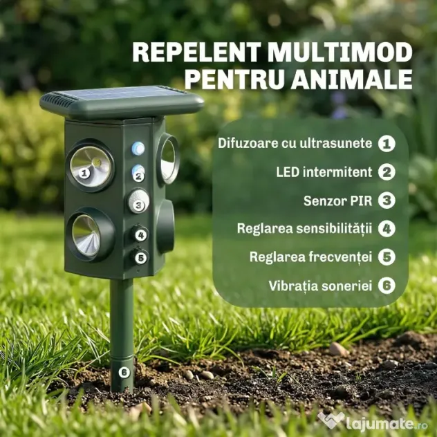Outsunny Dispozitiv de Alungare a Animalelor, Repelent Ultrasonic | Aosom Romania
