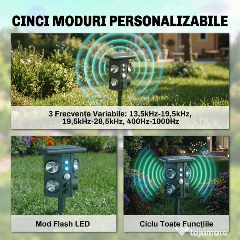 Outsunny Dispozitiv de Alungare a Animalelor, Repelent Ultrasonic | Aosom Romania