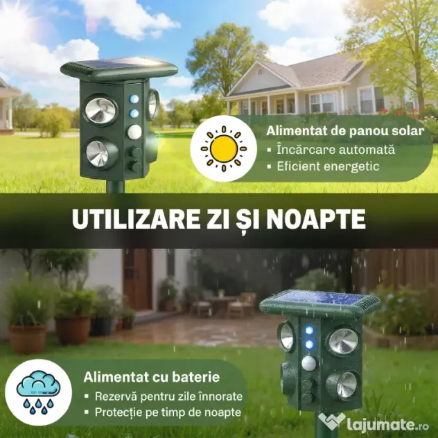 Outsunny Dispozitiv de Alungare a Animalelor, Repelent Ultrasonic | Aosom Romania