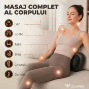 HOMCOM Pernă de Masaj Spate și Gât cu Încălzire și 4 Noduri Shiatsu, pentru Acasă, Birou, Mașină, Negru | Aosom Romania