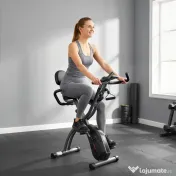 SPORTNOW Bicicletă hometrainer 3 în 1 pliabilă, silențioasă, ergometru recumbent cu monitor LCD, Bluetooth, senzor de ritm cardiac, bandă de rezistență | Aosom Romania 