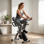 SPORTNOW Bicicletă hometrainer 3 în 1 pliabilă, silențioasă, ergometru recumbent cu monitor LCD, Bluetooth, senzor de ritm cardiac, bandă de rezistență | Aosom Romania 
