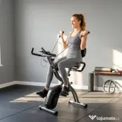 SPORTNOW Bicicletă hometrainer 3 în 1 pliabilă, silențioasă, ergometru recumbent cu monitor LCD, Bluetooth, senzor de ritm cardiac, bandă de rezistență | Aosom Romania 