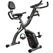 SPORTNOW Bicicletă hometrainer 3 în 1 pliabilă, silențioasă, ergometru recumbent cu monitor LCD, Bluetooth, senzor de ritm cardiac, bandă de rezistență | Aosom Romania 