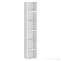 HOMCOM Bibliotecă Autoportantă și care Economisește Spațiu, 30x24x159 cm, Culoare Alb