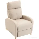 HOMCOM Fotoliu Recliner cu Suport pentru Picioare, Arcuri în Saci, Țesătură In, 87x67x102 cm, Bej
