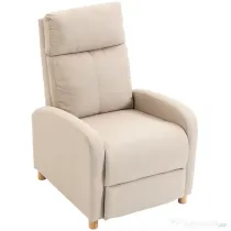 HOMCOM Fotoliu Recliner cu Suport pentru Picioare, Arcuri în Saci, Țesătură In, 87x67x102 cm, Bej