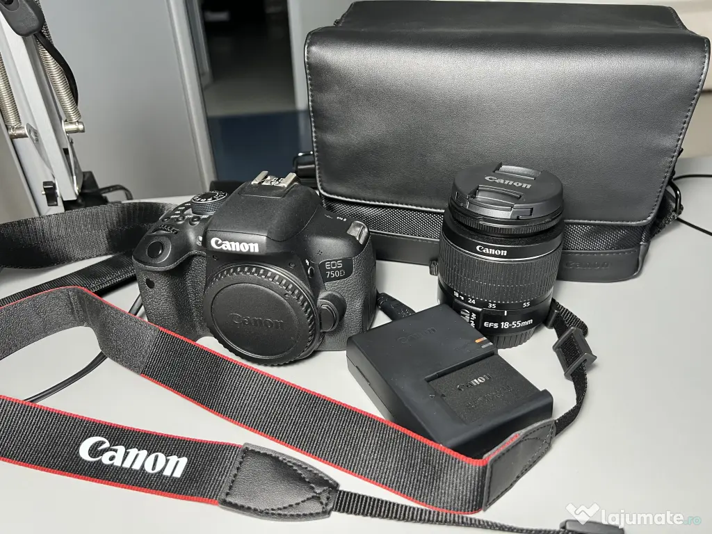 Canon 750D+obiectiv+trepied Manfrotto+6 lumini studio+blitz Metz+suport fundal