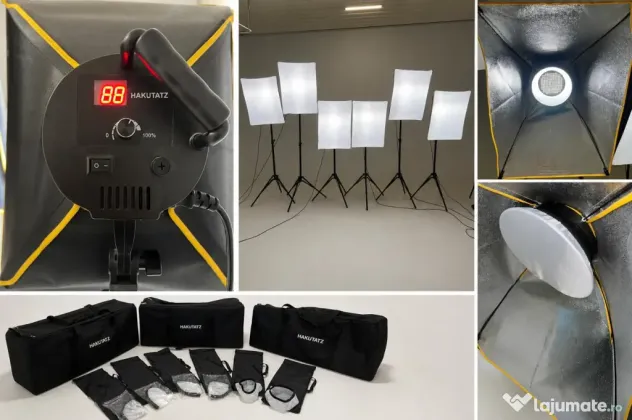 Canon 750D+obiectiv+trepied Manfrotto+6 lumini studio+blitz Metz+suport fundal
