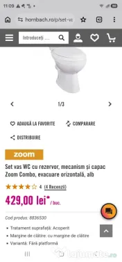 2 x Vas WC Zoom, cu rezervor si capac