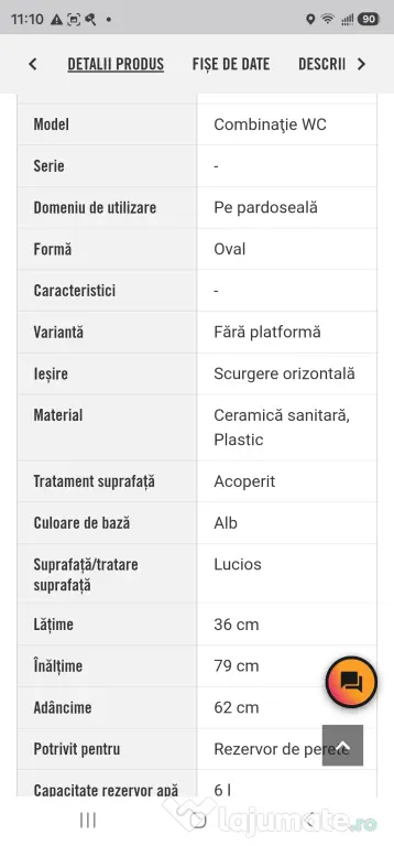 2 x Vas WC Zoom, cu rezervor si capac