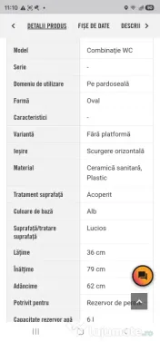 2 x Vas WC Zoom, cu rezervor si capac