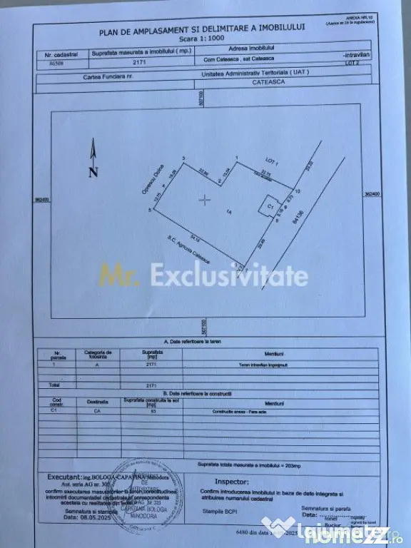 Teren intravilan 2171 mp Cateasca Arges, deschidere 49 ml - Cateasca (Arges)