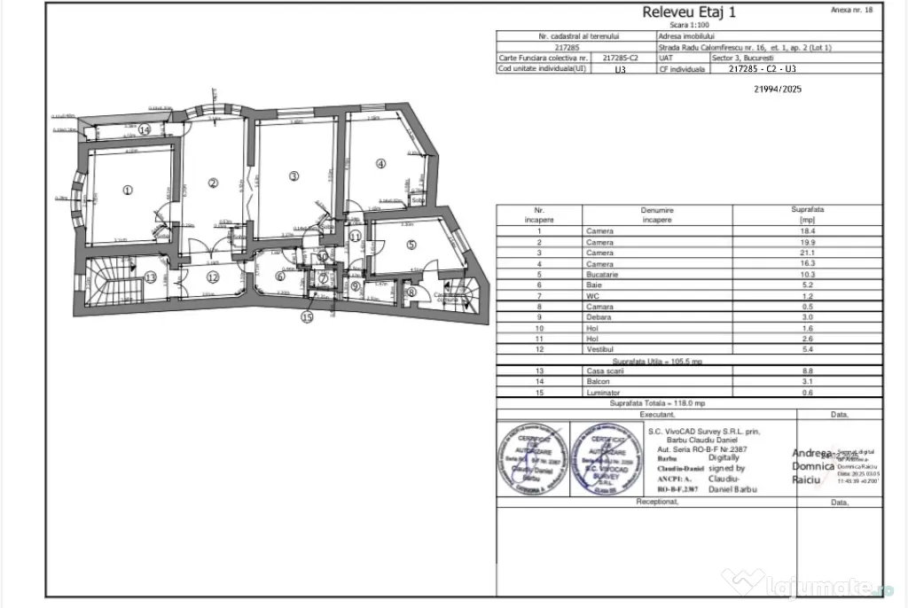 Apartament în vila Piața Unirii-Universitate