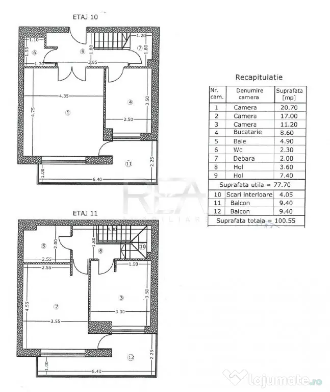3 camere duplex Tei, centrală, parcare, an 2009, 97 mp, box