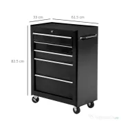 HOMCOM carucior scule pentru atelier, 61.5x33x85cm negru 