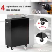 HOMCOM carucior scule pentru atelier, 61.5x33x85cm negru 