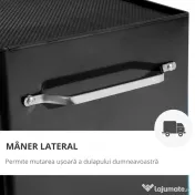 HOMCOM carucior scule pentru atelier, 61.5x33x85cm negru 